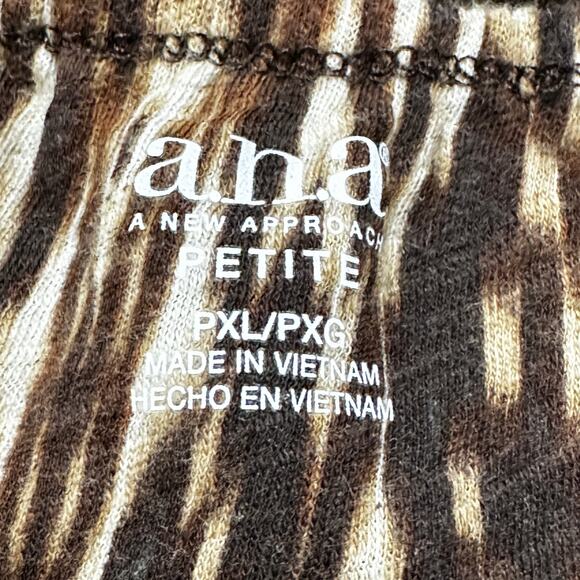 A New Approach Tank Top Womens XL Petite Brown All Over Print 100% Cotton Flowy - Picture 6 of 7